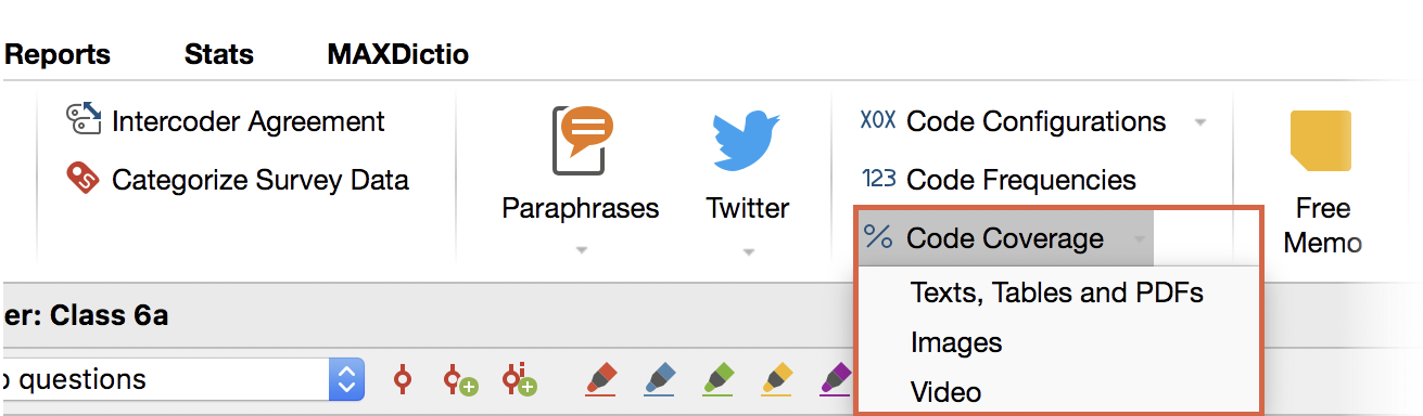 Select the “Code coverage“ function in the Analysis tab Select the “Code coverage“ function in the Analysis tab