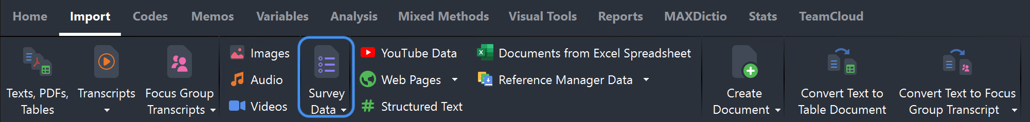Import survey data from Excel files Import survey data from Excel files