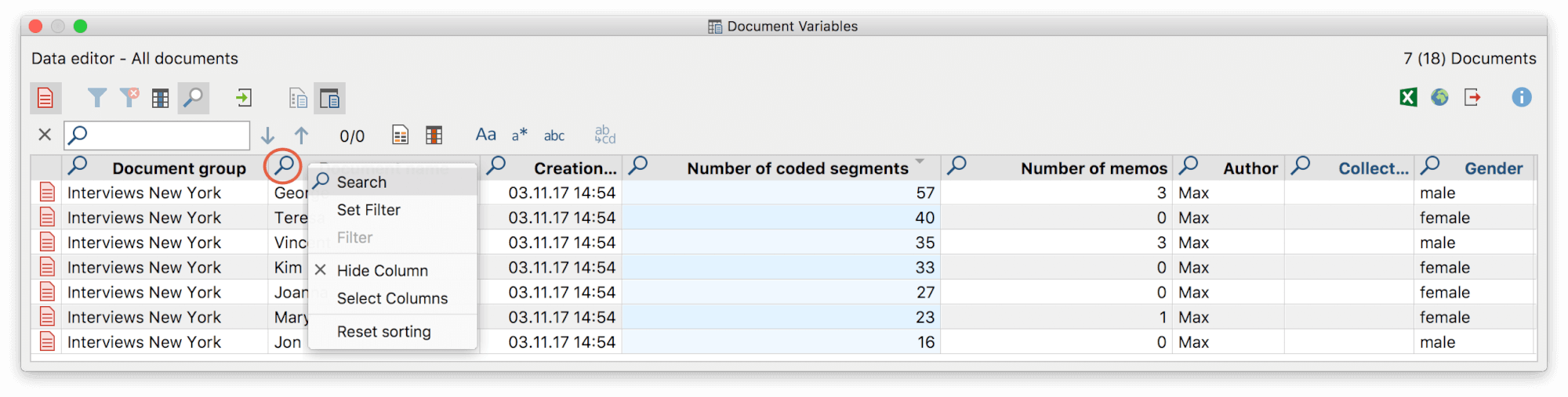 Restrict search to one column Restrict search to one column